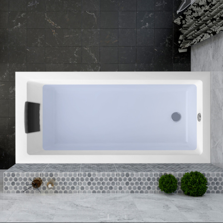 Комплект 5 в 1 Lavinia Boho Element S4-3709008P, акриловая ванна 170x80 см, усиленный металлический каркас с монтажным набором, мягкий силиконовый подголовник, лицевой экран, хромотерапия