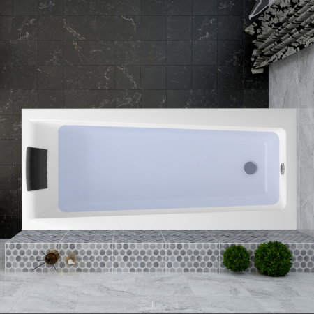 Комплект 5 в 1 Lavinia Boho Rock S4-3707005P, акриловая ванна 150x75 см, усиленный металлический каркас с монтажным набором, мягкий силиконовый подголовник, лицевой экран, хромотерапия