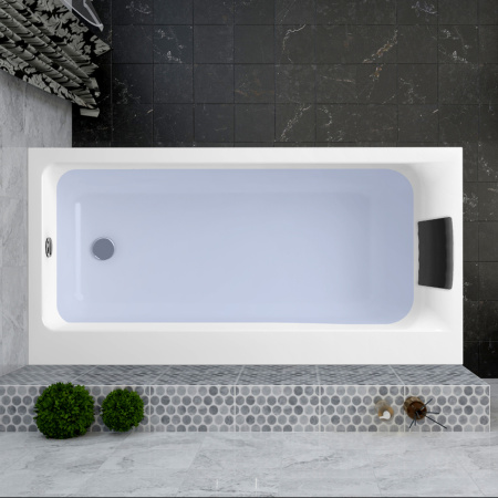 Комплект 3 в 1 Lavinia Boho Catani S1-371216PR, акриловая ванна 160x80 см (правый разворот), усиленный металлический каркас с монтажным набором, мягкий силиконовый подголовник