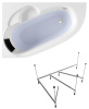 Комплект 3 в 1 Lavinia Boho Bell Pro S1-370215PL, акриловая ванна 150x100 см (левый разворот), усиленный металлический каркас, мягкий подголовник