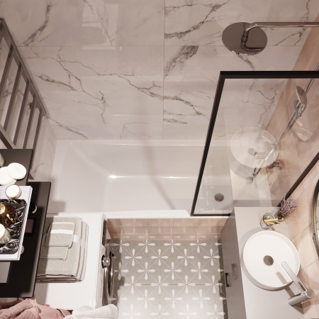 Комплект 2 в 1 Lavinia Boho One S1-37010040, акриловая ванна 140x70 см, металлический каркас с монтажным набором