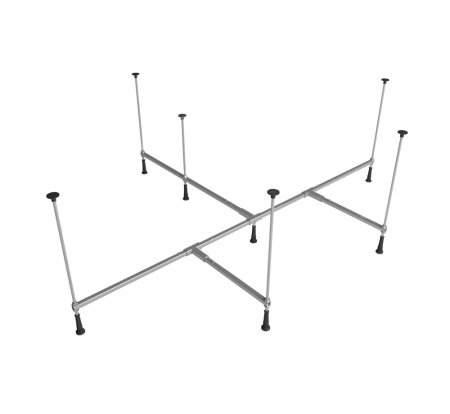 Комплект 3 в 1 Lavinia Boho Elegant S1-3705014P, акриловая ванна 140x140 см, усиленный металлический каркас с монтажным набором, мягкий силиконовый подголовник 2 штуки