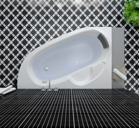 Комплект 4 в 1 Lavinia Boho Bell Pro S3-370215PR, акриловая ванна 150x100 см (правый разворот), усиленный каркас, мягкий подголовник, хромотерапия