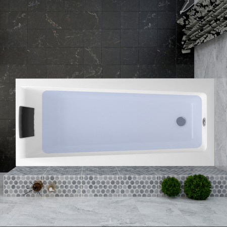 Комплект 4 в 1 Lavinia Boho Rock S3-3707005P, акриловая ванна 150x75 см, усиленный металлический каркас с монтажным набором, мягкий силиконовый подголовник, хромотерапия