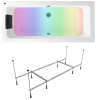 Комплект 4 в 1 Lavinia Boho Pure S3-3710008P, акриловая ванна 180x80 см, усиленный металлический каркас с монтажным набором, мягкий силиконовый подголовник, хромотерапия