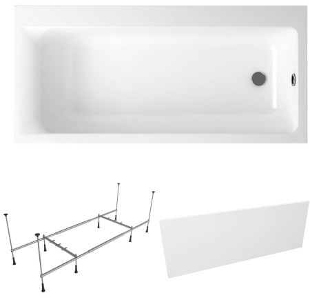 Комплект 3 в 1 Lavinia Boho Catani S2-3712160R, акриловая ванна 160x80 см (правый разворот), усиленный металлический каркас с монтажным набором, лицевой экран
