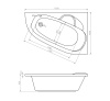 Акриловая ванна Lavinia Boho Bell Pro 3702150L, усиленный армированный корпус ванны, 150x100 см (левый разворот)