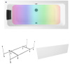 Комплект 5 в 1 Lavinia Boho Pure S4-3710008P, акриловая ванна 180x80 см, усиленный металлический каркас с монтажным набором, мягкий силиконовый подголовник, лицевой экран, хромотерапия
