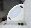 Комплект 4 в 1 Lavinia Boho Elegant S3-3705015P, акриловая ванна 150x150 см, металлический каркас с монтажным набором, мягкий силиконовый подголовник 2 штуки, хромотерапия