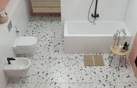 Комплект 4 в 1 Lavinia Boho Pure S2-3710008P, акриловая ванна 180x80 см, усиленный металлический каркас с монтажным набором, мягкий силиконовый подголовник, лицевой экран