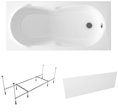 Комплект 3 в 1 Lavinia Boho Easter Pro S2-37060075, акриловая ванна 170x75 см, усиленный металлический каркас с монтажным набором, лицевой экран