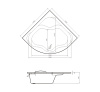 Комплект 5 в 1 Lavinia Boho Aveo S4-3704015P, акриловая ванна 150x150 см, усиленный металлический каркас с монтажным набором, мягкий силиконовый подголовник 2 штуки, лицевой экран, хромотерапия