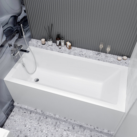 Комплект 4 в 1 Lavinia Boho Element S3-3709008P, акриловая ванна 170x80 см, усиленный металлический каркас с монтажным набором, мягкий силиконовый подголовник, хромотерапия