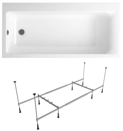 Комплект 2 в 1 Lavinia Boho Catani S1-3712170L, акриловая ванна 170x80 см (левый разворот), усиленный металлический каркас с монтажным набором