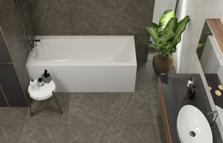 Комплект 4 в 1 Lavinia Boho Rock S3-3707005P, акриловая ванна 150x75 см, усиленный металлический каркас с монтажным набором, мягкий силиконовый подголовник, хромотерапия