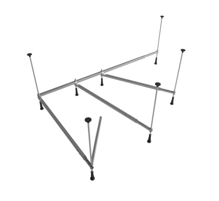 Комплект 3 в 1 Lavinia Boho Bell Pro S1-370215PL, акриловая ванна 150x100 см (левый разворот), усиленный металлический каркас, мягкий подголовник