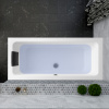 Комплект 4 в 1 Lavinia Boho Pure S3-3710075P, акриловая ванна 170x75 см, усиленный металлический каркас с монтажным набором, мягкий силиконовый подголовник, хромотерапия
