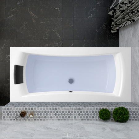 Комплект 4 в 1 Lavinia Boho Evan S3-3711017P, акриловая ванна 170x75 см, усиленный металлический каркас с монтажным набором, мягкий силиконовый подголовник, хромотерапия