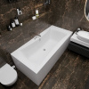Комплект 3 в 1 Lavinia Boho Evan S2-37110190, акриловая ванна 190x90 см, усиленный металлический каркас с монтажным набором, лицевой экран