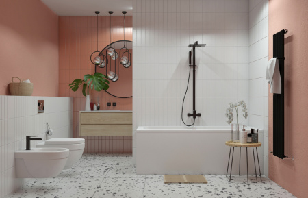 Комплект 4 в 1 Lavinia Boho Pure S2-3710008P, акриловая ванна 180x80 см, усиленный металлический каркас с монтажным набором, мягкий силиконовый подголовник, лицевой экран