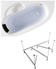Комплект 3 в 1 Lavinia Boho Bell Pro S1-370217PL, акриловая ванна 170x110 см (левый разворот), усиленный металлический каркас, мягкий подголовник
