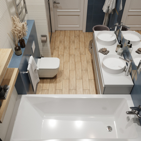 Комплект 3 в 1 Lavinia Boho One S2-37010040, акриловая ванна 140x70 см, металлический каркас с монтажным набором, лицевой экран